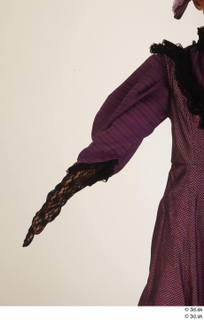  Photos Woman in Historical Dress 3 19th century Purple dress arm historical clothing sleeve 0001.jpg